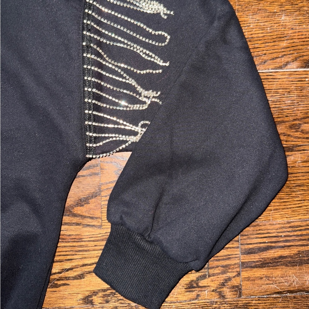 Skies are Blue Sweatshirt with Rhinestone Beaded Sleeves - Picture 5 of 9
